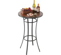 VEVOR Bāra galds, 600 x 600 x 1000 mm, Bistro galds, Bāra galds ar metāla rāmi, Apaļie pusdienu galdi, Virtuves galds, Bāra galds, Svētku galds, Dārza mēbeles balkonam, dārzam, baseina malai