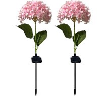 2 Stück Solar-Gartenleuchten Hortensien, wasserdichte LED-Lampen für den Außenbereich, dekorative Blumenlichter für Rasen und Landschaft