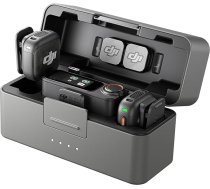 DJI Mic 3 (2 raidītāji + 1 uztvērējs + uzlādes paliktnis) Bezvadu mikrofons iPhone/kamera/Android, ultraviegls, adaptīvā pastiprinājuma kontrole sabalansētam skaļumam, 28 stundu lietošana, Vlogošana