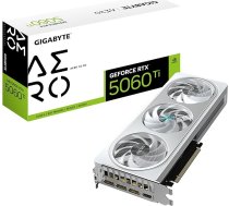 Gigabyte GeForce RTX 5060 Ti AERO OC 8G Grafiskā karte - 8GB GDDR7, 128Bit, PCI-E 5.0, 2647MHz Core Frequency, 3x DisplayPort, 1x HDMI, GV-N506TAERO OC-8GD