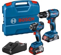 Bosch profesionālais kombinētais komplekts GDR 18V-200 + GSB 18V-45 (ieskaitot 1 x 2,0-Ah-Akku, 1 x 4,0-Ah-Akku, GAL 18V-40, L-veida futrālī) - Amazon ekskluzīvs komplekts