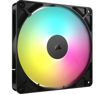 CORSAIR RS140 ARGB 140mm PWM ventilators - Daisy Chain savienojums - zems trokšņa līmenis - magnētiskais kupola gultnis - vienvietīgs - melns