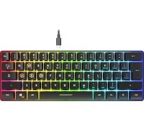 Speedlink Letos - RGB spēļu tastatūra 60 %, vadu, noņemams USB-C kabelis, anti-hosting, fona apgaismojums, dažādi apgaismojuma režīmi, ASV izkārtojums, angļu QWERTY, melna