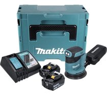 Makita DBO180RFJ 18V LXT (2 x 3.0Ah) Makpac DBO180RFJ slīpmašīna ar neregulāro rotācijas slīpmašīnu
