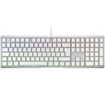 CHERRY XTRFY MX 3.1 mehāniskā spēļu tastatūra, vācu izkārtojums (QWERTZ), RGB apgaismojums, alumīnija korpuss, USB-A ports, MX2A brūnie slēdži, balta krāsā