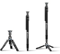 SIRUI SVM-145 fotokameras monopods ar kājām fotogrāfijai, 145 cm oglekļa šķiedras fotokameras monopods ar noņemamu statīvu statīvu DSLR, videokamerai, maksimālā slodze 10 kg
