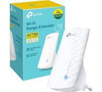TP-Link RE190 AC750 WiFi retranslators, iekšējās antenas, īpaši liels divjoslu ātrums līdz 750 Mb/s, Plug & Play, signāla displejs, RJ45 savienojums, optimālam WiFi pārklājumam