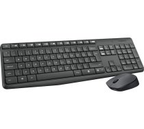 Logitech MK235 bezvadu tastatūras un peles komplekts, 2,4 GHz savienojums, izmantojot Unifying Nano USB uztvērēju, 10 m darbības rādiuss, 15 FN taustiņi, 3 gadu akumulatora darbības laiks, PC / klēpjdators, Portugāļu izkārtojums