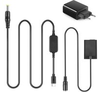 Raeisusp EP-5G DC savienotājs EN-EL25 EN-EL25a fiktīva baterija + PD QC3.0 adapteris + 9V USB C barošanas kabelis Nikon Z30 Z50 ZFC kamerai