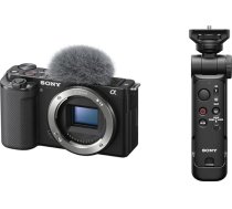 Sony ZV-E10 sistēmas kameras (APS-C) korpuss - rotējošs un grozāms ekrāns, reāllaika autofokuss, ideāli piemērots videoreportieriem un iesācējiem + GPVPT3BT