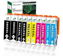 580XXL 581XXL tintes kasetnes priekš Canon 580 581 Multipack XXL, saderīgas ar Canon Pixma TS6150 TS705 TR7550 TS8150 TS8250 TS8251 TR8500 TR8550 (PGBK Black Cyan Magenta Yellow, 10 Pack)