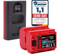 Baxxtar Dual LCD USB lДЃdД“tДЃjs + 2 x NP-FZ100 2600 mAh akumulatori SaderД«gs ar Sony Alpha 6600 6700 A6600 A6700 A1 A9 9 R S II A7 III IV A7R 7 C 7CR 7S 7R A7III R V R3 R4 FX3 FX30 A7 A7 A7 C2 C2 AR3 NPFZ100 NP FZ100