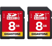 Gigastone 8 GB SDHC atmiņas karte 2 Pack High Speed, lai saglabātu fotogrāfijas, video, mūziku, balss failus, videokamera, fotoaparāts, ierakstītājs, PC, Mac, 10. klase