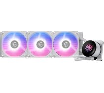 MSI MPG CORELIQUID P13 360 WHITE AIO CPU ūdens dzesēšana - Pilna virsma un bezskrūvju vara pamatne, uzlabots ūdens kanālu dizains, ARGB GEN2, CycloBlade 9, Split Flow radiators, Rifle Bearing ventilators