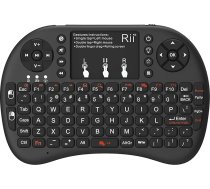Rii Mini i8+ Wireless (QWERTY US izkārtojums) - Mini izgaismota tastatūra ar multi-touch peles paliktni viedajam televizoram, mini datoram, HTPC, datoram un spēļu konsolei