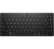 HP 350 kompaktā Bluetooth tastatūra, savieno līdz 3 ierīcēm, izmantojot Bluetooth 5.2, ar vairākām operētājsistēmām, ar viedajām saīsnēm, diktēšanas un emocijzīmju taustiņiem, 2 gadu akumulators, izgatavota no 60 % pārstrādātu materi