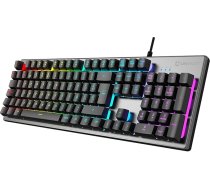 Unykach Nova K244 spēļu tastatūra ar 105 QWERTY taustiņiem, portugāļu izkārtojums, USB kabelis, RGB LED fona apgaismojums, varavīksnes efekts, ergonomiska