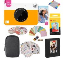 Kodak Printomatic instantkameras (dzeltena) dāvanu komplekts + Zink papīrs (20 lapas) + luksusa futrālis + 7 jautri uzlīmju komplekti + marķieri ar diviem uzgaļiem + fotoalbums + piekaramie rāmīši + ērta kakla siksna