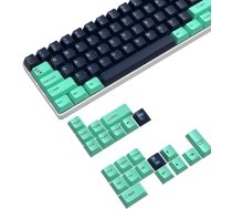 PBT taustiņu vāciņi 126 taustiņi, Cherry Profile Double-Shot taustiņu komplekts spēļu klaviatūrai, ANSI izkārtojums (ASV), paredzēts Cherry Gateron Kailh MX Switch mehāniskām tastatūrām, piparmētru zaļš un tumši zils