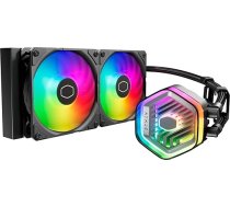 Cooler Master Master MasterLiquid Atmos 240 Black CPU ūdens dzesētājs - AIO ūdens dzesēšana, divu kameru sūknis, iepriekš uzstādīti Sickleflow 120 Edge ventilatori, adresējams Gen 2 RGB, LGA1700 un AM5 - melns