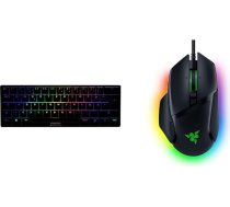 Sharkoon Skiller SGK50 S4 S4 bk Kailh Red Gaming Keyboard, Black & Razer Basilisk V3 - vadu, pielāgojama spēļu pele ar Chroma RGB, paredzēta PC/Mac (10+1 programmējamas pogas) Black