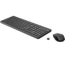 HP 330 bezvadu pele un tastatūra, QWERTZ vācu izkārtojums, USB-A dongle, 2,4 GHz bezvadu, 1600 DPI, melns