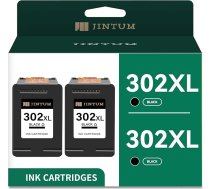 JINTUM 302 XL melnas krāsas tintes kasetnes HP 302 printeru kasetnes 302 OfficeJet 5230 3831 5220 3833 3830 5232 DeskJet 3630 3630 3636 3639 Envy 4522 4520 4527 4524 (2 iepakojumi)