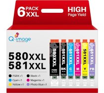 Q-image PGI-580 CLI-581 XXL kasetnes Canon 580 581 Multipack priekš Canon TR8550 printeru kasetnes Pixma TR8550 TS705 TS6150 TR7550 TR8500 TS8251 TS8150 TS8250 (6 gab.)