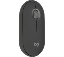 Logitech Pebble Mouse 2 M350s Slim bezvadu Bluetooth pele, mobilā, vieglā, pielāgojama poga, klusiem klikšķiem, viegli pārslēdzama Windows, macOS, iPadOS, Android, ChromeOS - grafīta krāsā