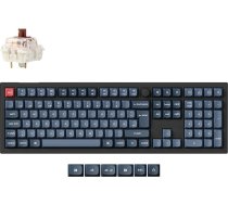 Keychron V6 Max Wireless QMK Custom Mechanical Keyboard, 2,4 GHz/Bluetooth, pilna izmēra, DE-ISO izkārtojums, RGB karsti maināms Gateron Brown slēdzis, saderīga ar Mac, Windows, Linux