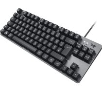 Logitech K835 TKL Wired Mechanical Aluminum Keyboard - datorklaviatūra bez taustiņiem ar kompaktu un ērtu dizainu, lineāriem slēdžiem, vācu QWERTZ izkārtojumu - pelēka