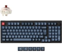 Keychron V5 Max QMK bezvadu mehāniskā tastatūra ar pielāgotiem taustiņiem, DE-ISO 100 taustiņi, programmējama Bluetooth/2,4 GHz/ vadu ar RGB Gateron brūno slēdzi ar karsto maiņu
