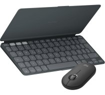 Logitech Keys-to-GO 2 mobilā Bluetooth tastatūra + Pebble Mouse 2 Bluetooth pele M350s Viegls bezvadu tastatūras un peles komplekts dažādām operētājsistēmām, Android, iPadOS, Chrome OS