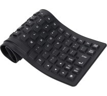 Ūdensnecaurlaidīga silikona tastatūra, salokāma elastīga tastatūra, plāna USB taustiņu izslēgšanas spēļu tastatūra, 85 taustiņi, izvelkama, klusa, mīksta tastatūra, vadu USB silikona tastatūra (melna)