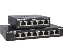 NETGEAR 5 pieslēgvietu + 8 pieslēgvietu Gigabit Ethernet LAN slēdzis galddatoram, Plug and Play, energoefektīvs, izturīgs metāla korpuss bez ventilatora, GS305 & GS308