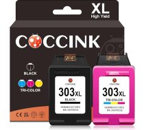 COCCINK 303XL (1 melna, 1 krāsaina) atjaunotas printeru kasetnes, kas paredzētas HP 303 XL Envy Photo 6220 6234 6230 7134 6220 7830 7855 7800 6232 6255 7130 6222 6258 71207164 HP Tango X printerim.