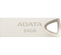 ADATA UV210 64 GB USB zibatmiņas disks bez vāciņa, metāliska stila, ūdensizturīgs, putekļu izturīgs, triecienizturīgs, zelta krāsā (AUV210-64G-RGD)