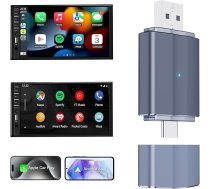 ABLEWE Android auto bezvadu adapteris, 2 in 1 auto bezvadu adapteris tālruņiem, Plug & Play Type-C/USB Dongle Fit 5,8 GHz Wi-Fi, iOS 10+ un Android 11+