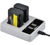 NP-FZ100 2600 mAh akumulators ar 20 W ātru dubulto USB-C lādētāju Sony A6700, A6600, A7iii, A7iv, ZV-E1, A7R V, A7S III, A7C, A7CII, A7C R, FX3, FX30, A9, A9II