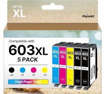 603XL tintes kasetnes, kas saderīgas ar Epson 603 XL Expression Home WF 2810 XP-4100 XP-2100 XP-3100 WF-2820 XP-2105 XP-3105 WF-2835 WF-2830 (2 melnas, 1 zilganzaļās, 1 purpursarkanās, 1 dzeltenās)