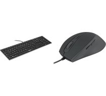 Speedlink Riva Scissor Keyboard & AXON klusā un antibakteriālā pele - klusa datorpele ar kabeli un antibakteriālu virsmu, USB klusā vadu pele, 5 pogas, līdz 2400 DPI, melna