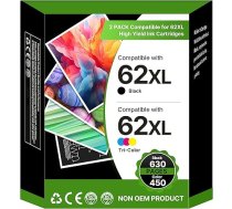 62XL tintes kasetne HP 62 melnās un krāsainās XL krāsas tintes kasetnes nomaiņa HP 62XL daudzfunkcionālajam printerim Envy 5640 5540 7640 5547 5548 5642 5644 OfficeJet 5740 5740 5742