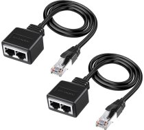RJ45 Ethernet Splitter 1 zu 2, RJ45 Ethernet Splitter Kabel Netzwerkadapter LAN High Speed Internet Connector Ethernet Switch 2 Port 1 Stecker auf 2 Buchse Adapter Kabel Buchse Extender für Zwei