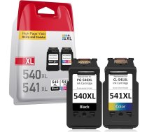 APEXCOLOR daudzpaku (1x melnā + 1x krāsainā) tintes kasetnes PG-540XL un CL-541XL printeru kasetnēm Canon Pixma TS5150, MG3650s, MG3600, MG4250, MX475, MX375, MX535 - Canon 540XL/541XL tintes kasetņu aizstājēja