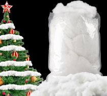 YUNAI Mākslīgais sniegs Dekorācijas 500g Mākslīgais sniegs Mākoņi Kokvilnas pildījums rokdarbiem Pūkains šķiedru poli pildījums Iekštelpu spilvens Ziemas Ziemassvētku eglīte Ciemats