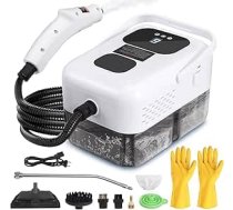 Aomdom 2500 W tvaika tīrītājs, rokas tvaika tīrītājs ar 6 piederumiem, 1200 ml tvertne, 9 tvaika līmeņi virtuvei, vannas istabai, automašīnai, grīdai, dīvānam, flīzēm un šuvēm
