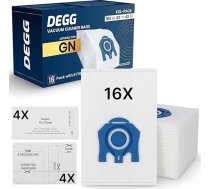 DEGG 16 putekļsūcēju maisiņi + 8 filtru komplekts – saderīgs ar Miele GN, C3, C2, Classic C1, S8, S5, S2-16 putekļsūcēju maisiņiem – 4 motora filtri + 4 mikroizplūdes filtri – putekļsūcēju piederumi