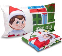 Elfs uz plaukta Vienvietīga sega Vienvietīga gultasveļa Pielāgota palags Spilvendrāna 100% kokvilna Ziemassvētku oficiālais produkts