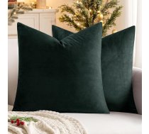 MIULEE 2 velvet Ziemassvētku spilvenu pārvalki, spilvenu apvalki, dekoratīvie spilvenu pārvalki, dīvāna spilveni, velvet spilveni, dekoratīvie dīvāna spilvenu pārvalki, dīvāniem, viesistabām, guļamistabām, 65 x 65 cm, tumši