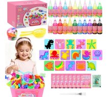 Dreamon Magic Gel Water Kit, 53 gab. DIY 3D Aqua Gel rotaļlieta ar 22 krāsām un 16 formām, Aqua Fairy radošais komplekts bērniem no 3 gadu vecuma, dzimšanas dienas, Ziemassvētku dāvana meitenēm